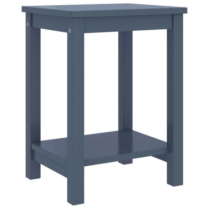 MAISON�� Table de Chevet ,Bout de Canapé ,Table de nuit Chambre Gris clair 35x30x47 cm Bois de pin massif♕8417