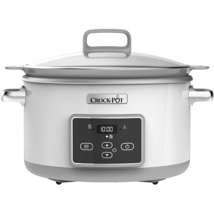 Plaque a induction Crock-Pot DuraCeramic Digital Saute Slow Cooker with Hob-Safe Pot, Anti-Stick and Easy Clean, 5 Litre (4 to 5190