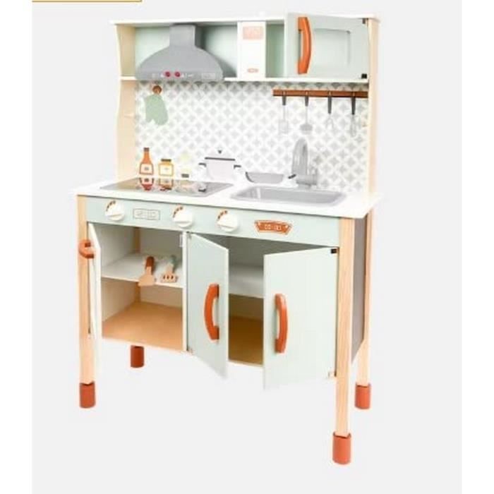 Jeu Cuisine Jouet CUISINIERE DINETTE Enfant CUISTOT Son ET Lumiere en Bois Anime