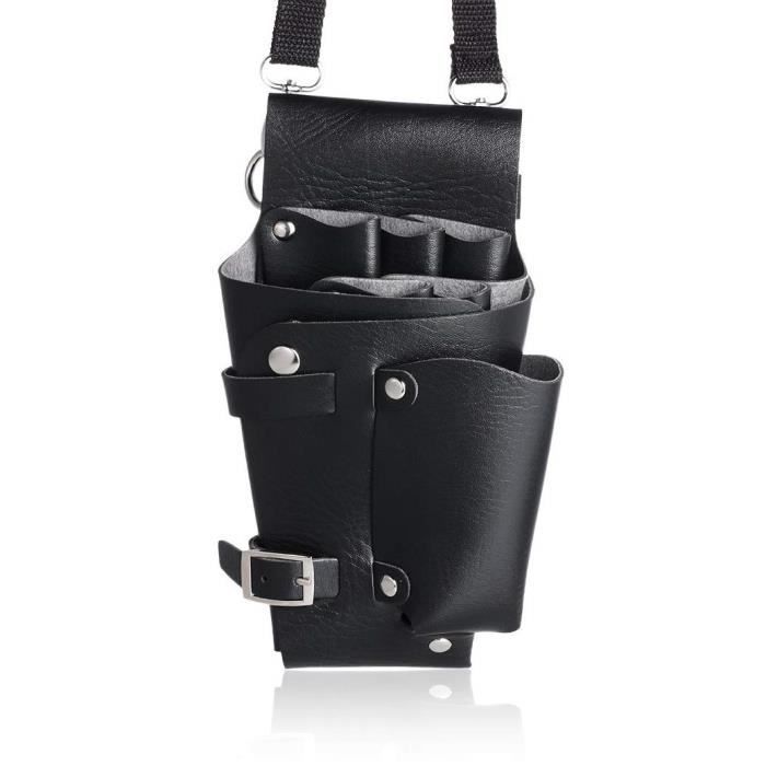 Xrten Salon Styliste Outils de Coiffure Ceinture Sac, Ciseaux de Coiffure - Sac à Main Cuir pour Ranger des Qutils de Barbier, No