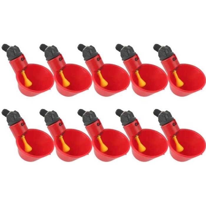 10 PCS voleur d'eau potable tasses abreuvoir buveur pour poule de poulet du bétail-ZHU