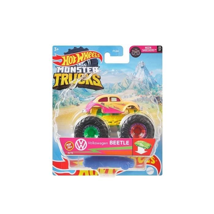 Monster Trucks pour Volkswagen Beetle - Voiture hot wheels - Voiture Rose Et Orange - Vehicule Miniature - Collector