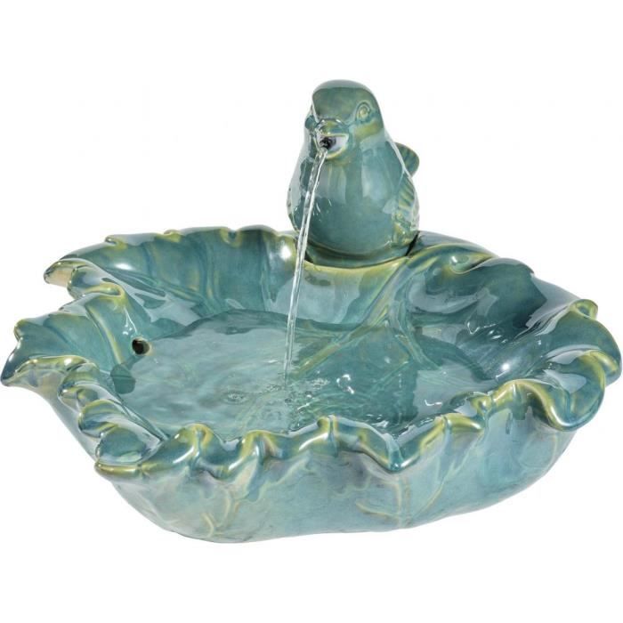 Fontaine verte en céramique Oiseau Vert