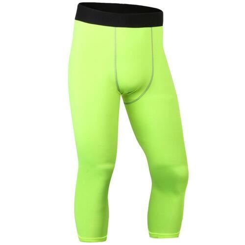 Pantalons de compression de longueur 3-4 pour hommes pantalons de couleur unie Vert