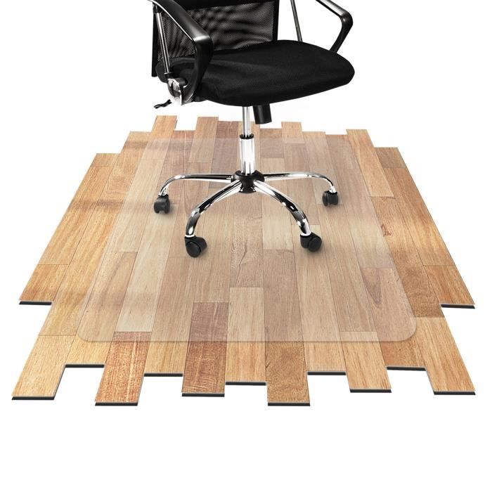 Tapis Protège-Sol Bureau - 120x130 cm - Tapis Sous Chaise en Vinyle Flexible Antidérapant pour Sols Durs
