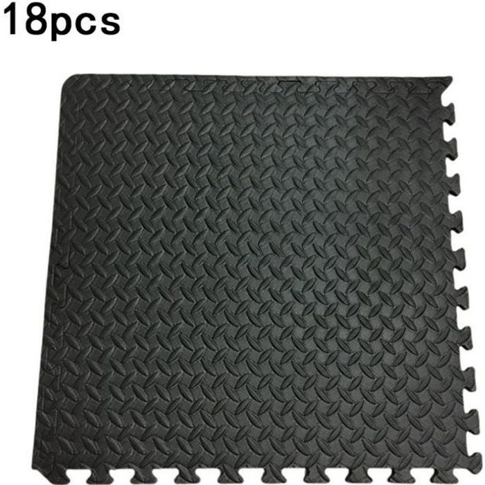 Tapis de protection de sol – 54 dalles en mousse EVA - Matelas puzzle pour matériel fitness, gym, musculation 15x15cm