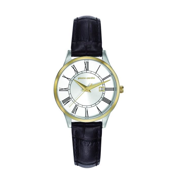 Pierre Cardin Femme 30mm Bracelet Cuir Marron Boitier Acier Inoxydable Quartz Montre pc901732f03