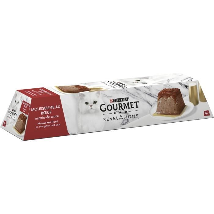 PURINA GOURMET™ REVELATIONS™ Mousseline au Bœuf nappée de sauce - 4 x 57 g