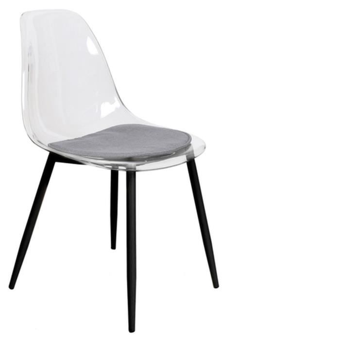 Chaise design transparent Lilia - Noir