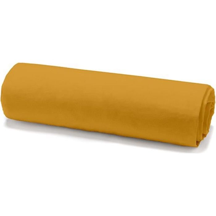 TODAY Drap housse 100% coton - 90 x 190 cm - Jaune safran