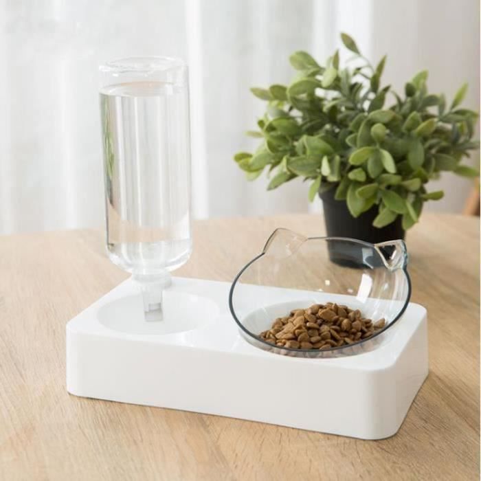 SA16185-Gamelle Chat bols Transparent Anti-dérapant Bouteille Distributeur d'eau Automatique fournitures feeders pour chats chiens