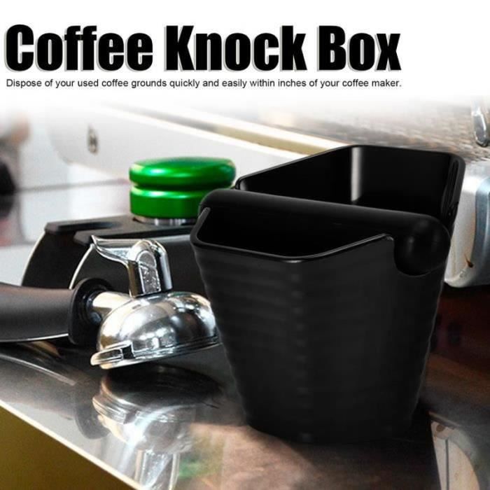 GB09865-DILWE-Boîte à Frapper à Café Seau à Café Moulu Antidérapant Style Hexagonal avec Barre de Frappe Ménage Noir-LAT