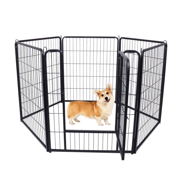 Meilleurs prix pour HENGMEI 6 Pièces Parc pour Chiot pour Animaux Avec Porte, Enclos pour Chiots, 65 x 80 cm Enclos pour Chien