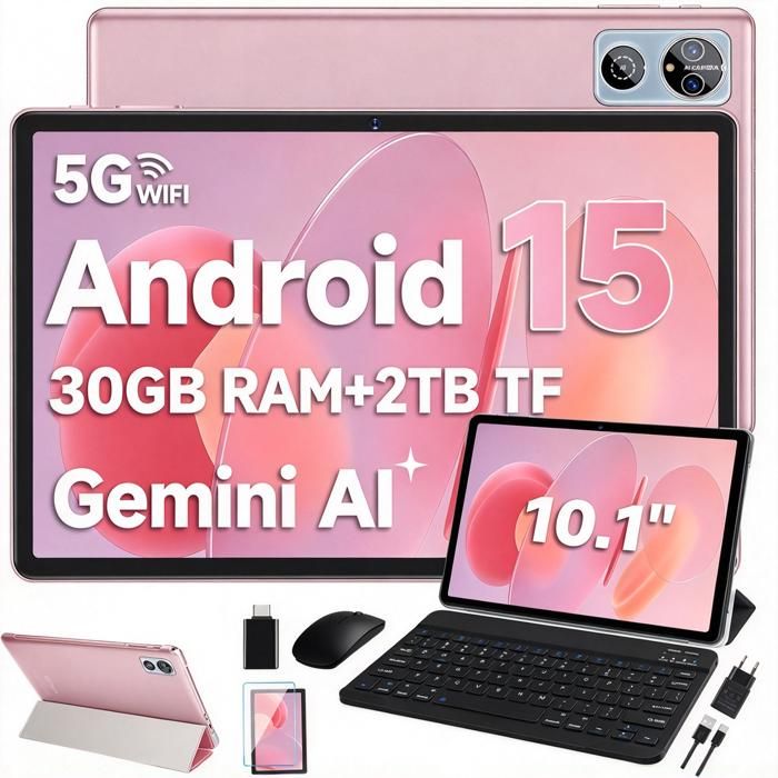 Tablette Android 14 10 Pouces - 22Go RAM, 128Go ROM, Clavier Included (Bleu)