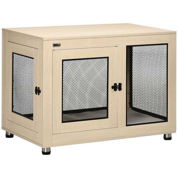 Meilleurs prix pour PawHut - Cage pour chien - Panneaux de particules - 94x60x71.5cm - Chêne