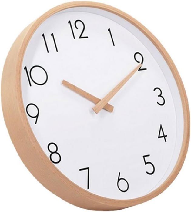 Horloge Radio-Pilotée En Chêne Massif - Design Carré 17x17 Cm | Silencieuse, Murale Ou De Table, Fabriquée En Allemagne