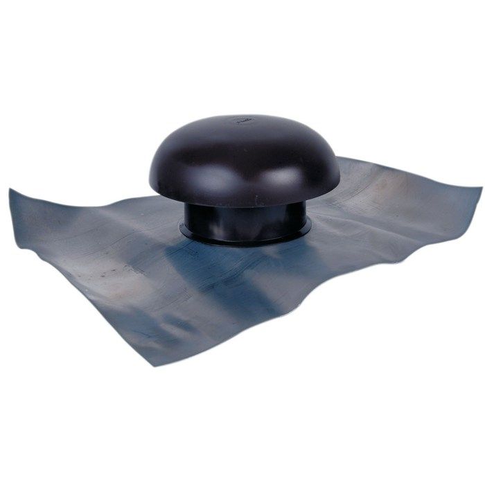 Chapeau de ventilation avec collerette détanchéité - Diamètre : 125 mm - Couleur : Marron - Collerette 450 x 330 mm