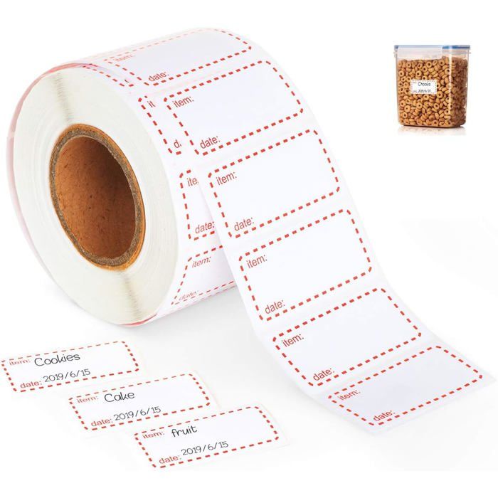 Lot 500 Étiquettes 'Use First' Congélateur – Autocollants Trilingues Amovibles Diam. 3,8 Cm Ligne Rouge – Organisation Frigo & Stockage