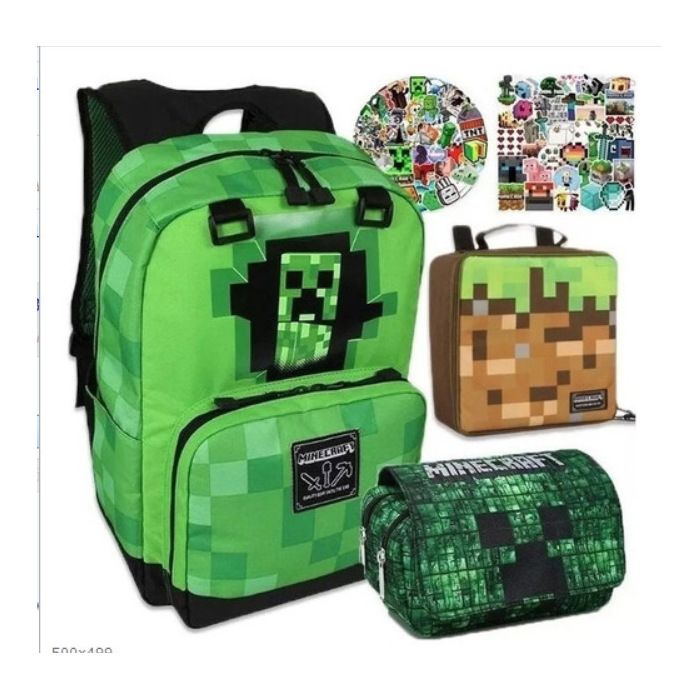 Boite Repas Bento Compartimentée avec couverts - Minecraft Creeper & TNT