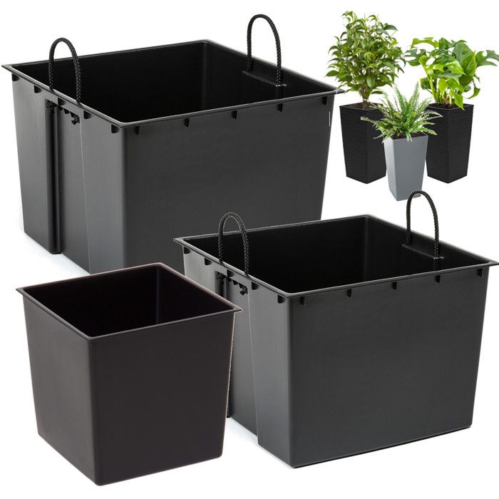 Pot De Fleur Carre Chorus 35,6l Anthracite - Eda