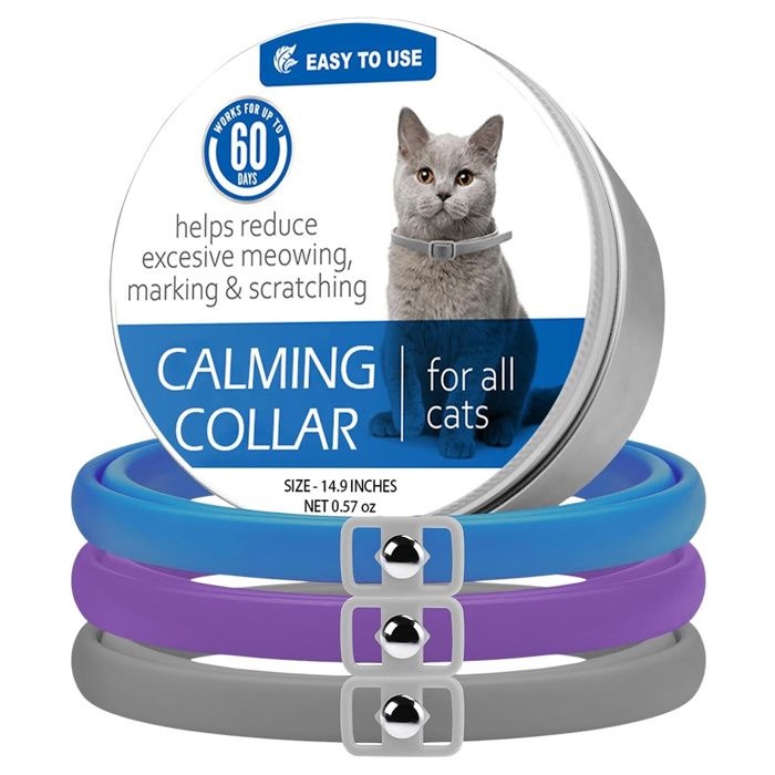 Meilleurs prix pour A Collier Apaisant pour Chats 3 pcs Collier Anti Puces Collier pour chat imperméable réglable collier anti-anxiété naturel et sûr