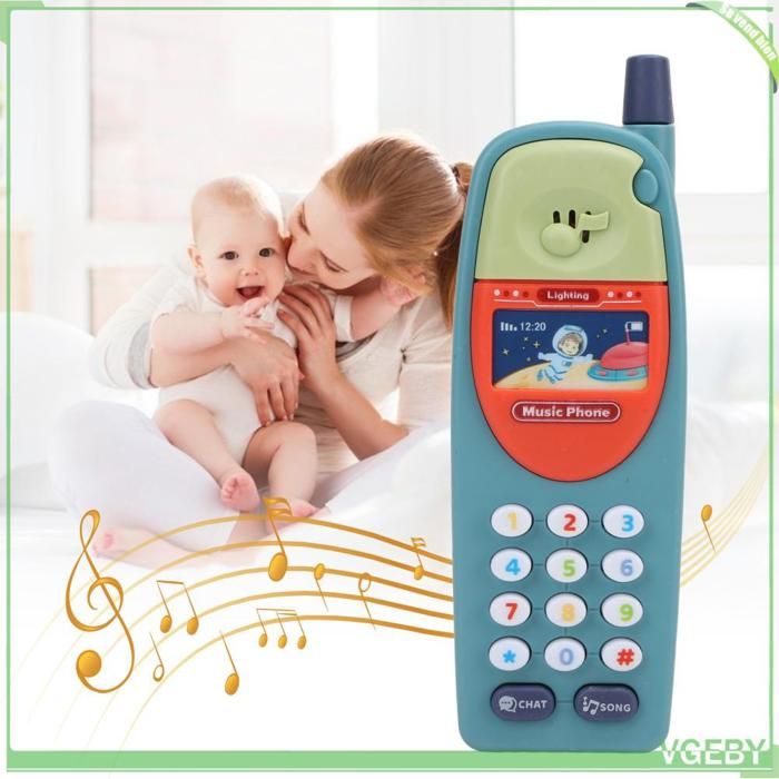 Fafeicy Téléphone jouet pour bébés Téléphone portable jouet pour bébés téléphone portable pour jeux talkie-walkie Bleu Bleu clair