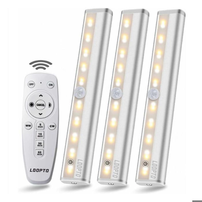 Lampe LED sans Fil 3 Packs avec Télécommande - Pour Chambres Armoires Vitrines Aucun Câblage Requis