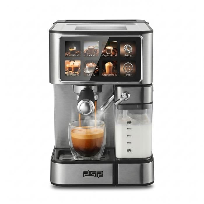 Machine à café Expresso - DSP - DSP3149 - Écran tactile LED - 15 bar - Réservoir 18 L