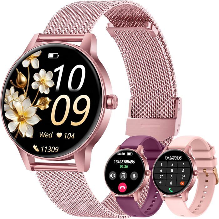 Montre connectée femme 127 Bluetooth 5.2 Smartwatch Appel Cardio SpO2 IP68