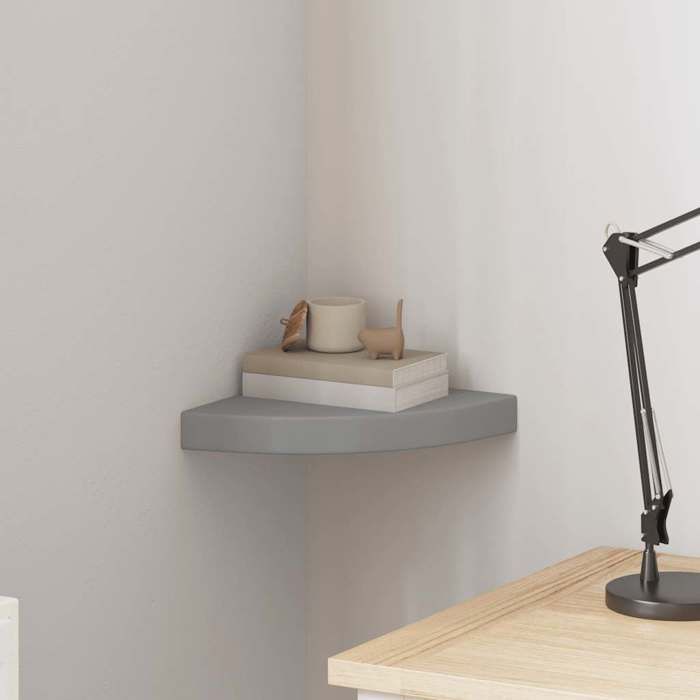 Gris Étagère Dentrée - design mural - Magnifique Étagère dangle flottante gris 25x25x3 8cm MDF CL7727828