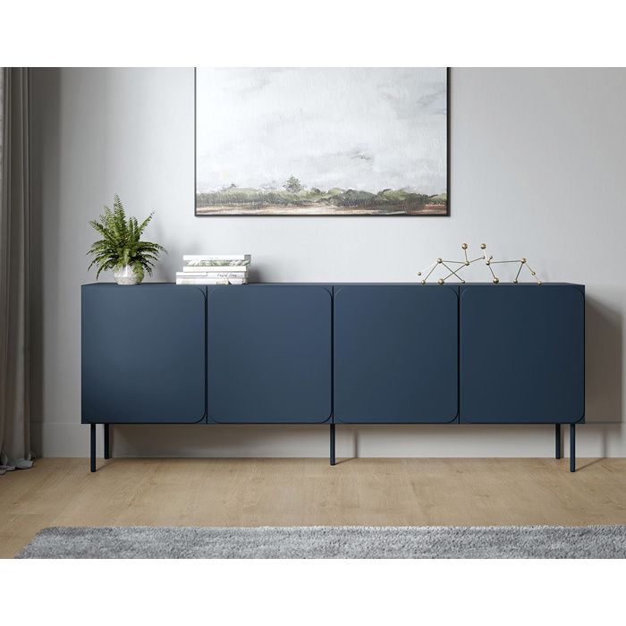 Elvis - buffet bas 200 cm - 4 portes - Bleu