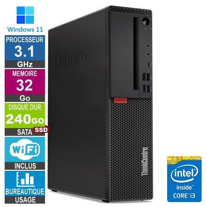 M920s i3 3.10GHz 240Go SSD Wifi W11 Très bon état - vue 2