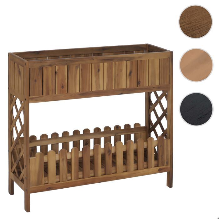 Jardinière surélevée HWC-P83 bac à fleurs pour lextérieur dacacia marron Jardinière surélevée HWC-P83 bac à fleurs pour lextérieur dacacia marron