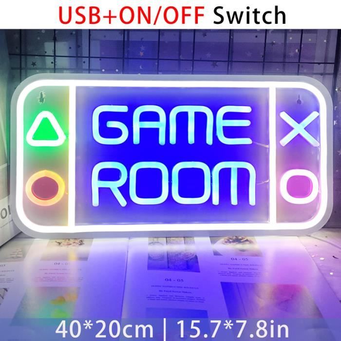 Panneau Néon LED "Gaming Zone" - Décoration Chambre Gamer, USB, Fonction Mémoire Luminosité