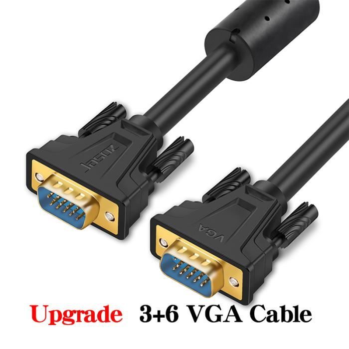 Noir 1.5M 5Ft VGA 15 Broches Male à 3 RCA Male M/M Branchereur Cable Pour Pc Tv