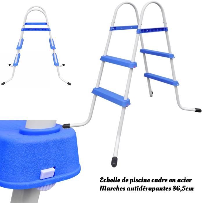 Échelle De Piscine En Acier Inoxydable Avec 4 Marches Antidérapantes - Hauteur 113 Cm, Charge 150 Kg - Pour Piscine Hors Sol/creusée