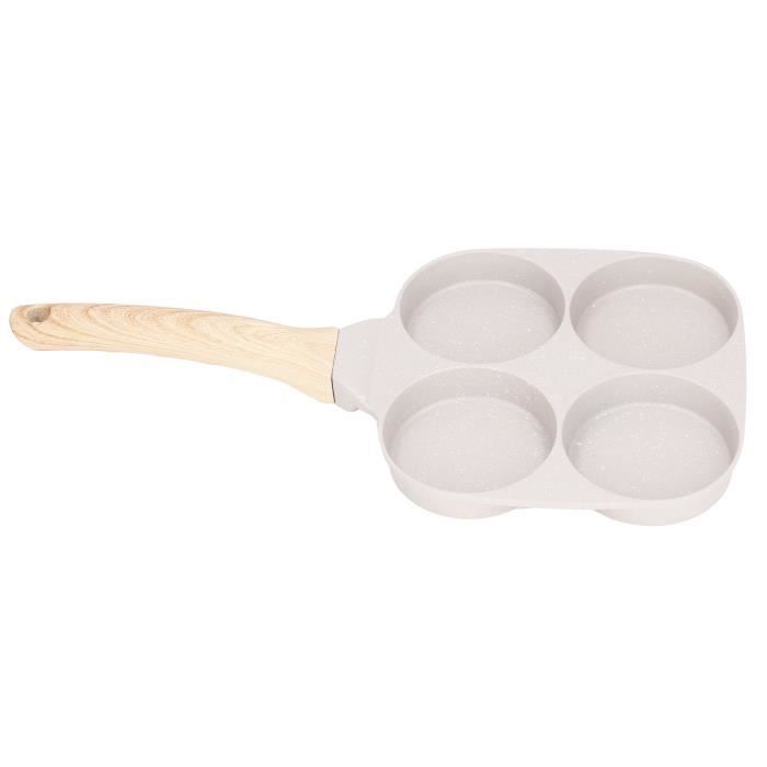 LI-Aluminium antiadhésif à 4 Trous Panke Omelette Oeufs poêle Pot de