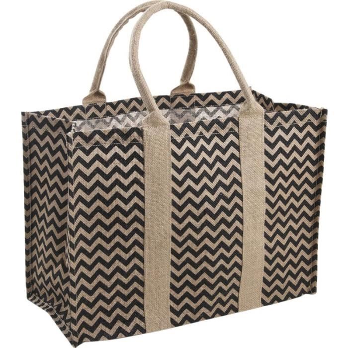 Sac Cabas Fourre-tout En Jute Rigide - Fait Main à Nice - Taille Extra Large - Naturel