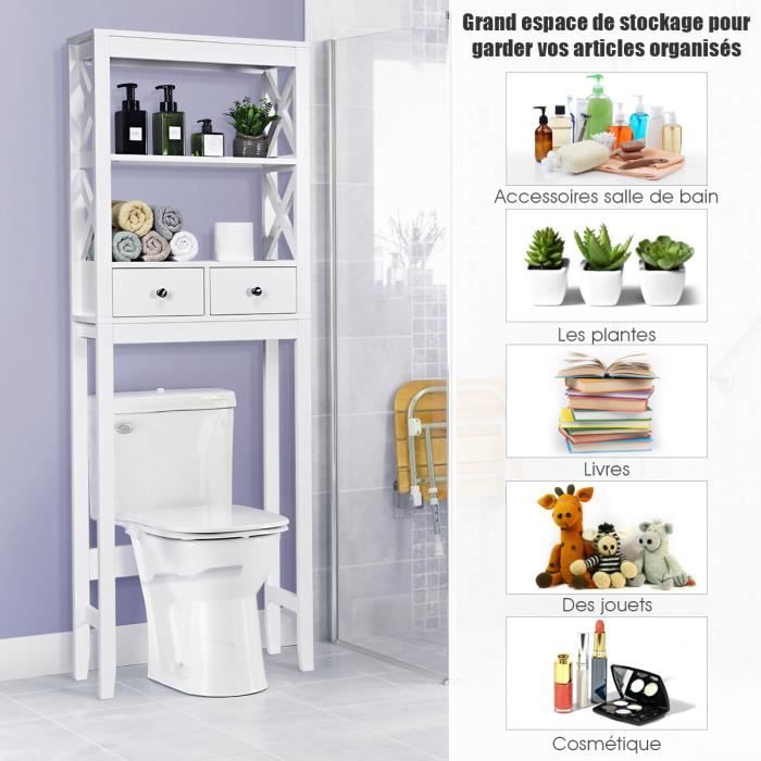 Costway Meuble Dessus Toilette Wc Machine A Laver Armoire De