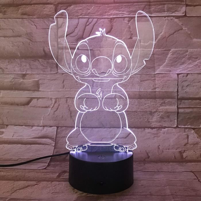 Lampe LED pour enfant Stitch Changement de couleur USB Veilleuse et  décoration 732 - Cdiscount Maison