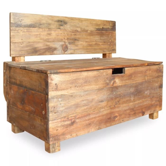 Banc De Rangement Coffre De Rangement Exterieur 86 X 40 X 60 Cm En Bois Massif De Recuperation Achat Vente Banc Soldes Sur Cdiscount Des Le 20 Janvier Cdiscount
