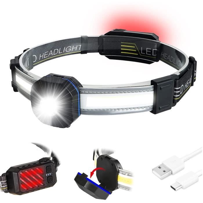 LAVENT 30W 3000LM Lampe Frontale Phare COB LED USB Rechargeable Pr Vélo