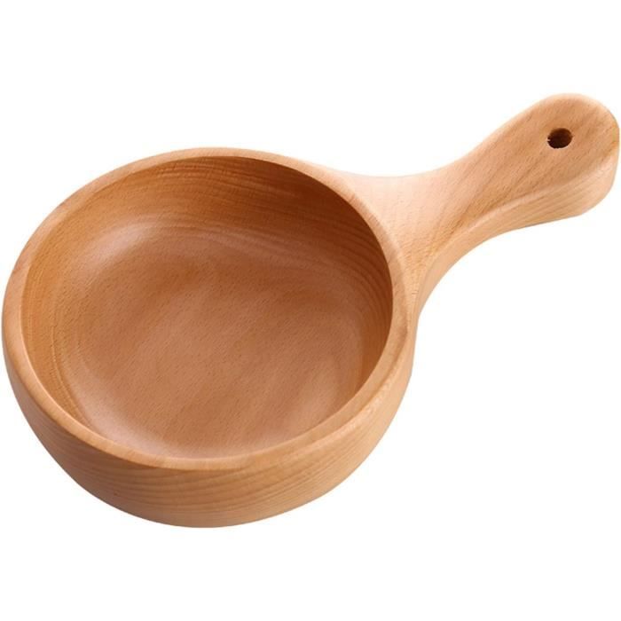 Bol En Bois Naturel Saladier En Bois Carpango - Anti-fissure, Léger Et Lavable Pour Fruits, Riz Et Soupes (13x6 Cm) Assiette En Bois