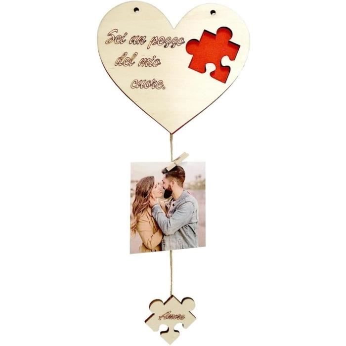 Cadre photo Cœur Puzzle, idée cadeau Saint Valentin pour lui et elle ...