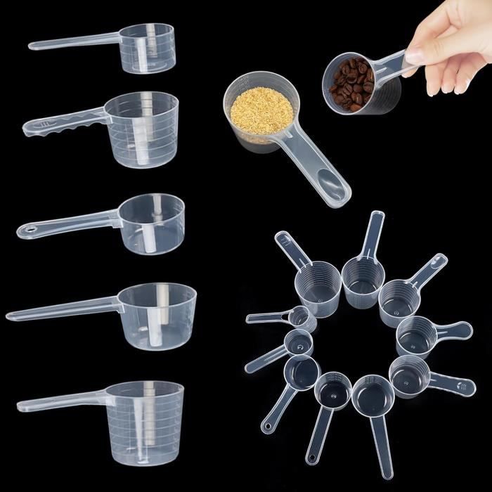 Set De 10 Cuillères Doseuses En Inox - Mesures Précises Grammes - Design Antidérapant Coloré - Compatible Lave-vaisselle