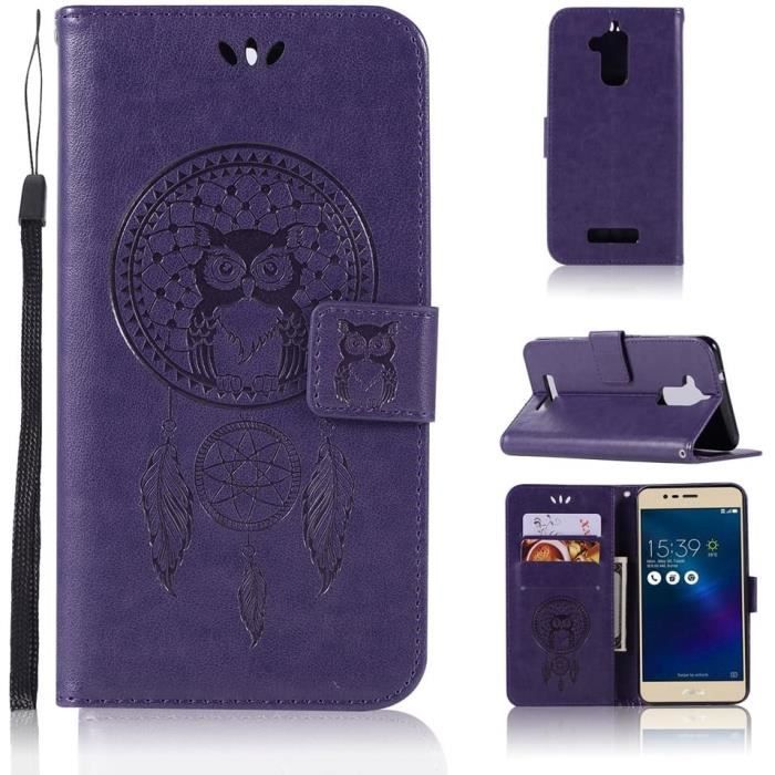 Etui Pour Asus Zenfone 3 Max ZC520TL 5 2 Pouces PU Magnetique Pochette Cuir Housse Motif Hibou et Catcher de Reve Stent Fonction C Cdiscount Telephonie