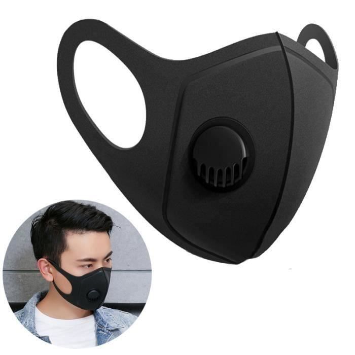 8Pcs Masques d'éponge Réutilisable Stéréo 3D Universels Masque Noir Unisexe  Masque Antipoussière Anti-pollen Coupe-vent