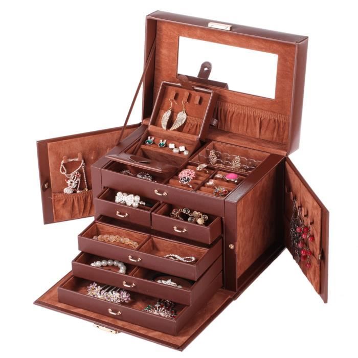 Rowling Boite Coffret A Bijoux Marron Grand Armoire A Bijoux Avec