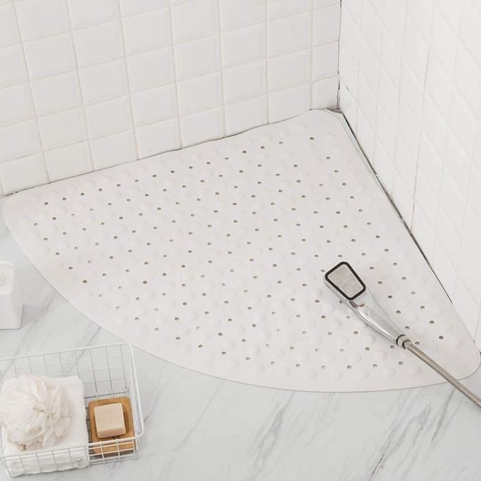 Tapis de Douche d'angle Tapis de Douche en Forme d'éventail Tapis antidérapant pour Salle de