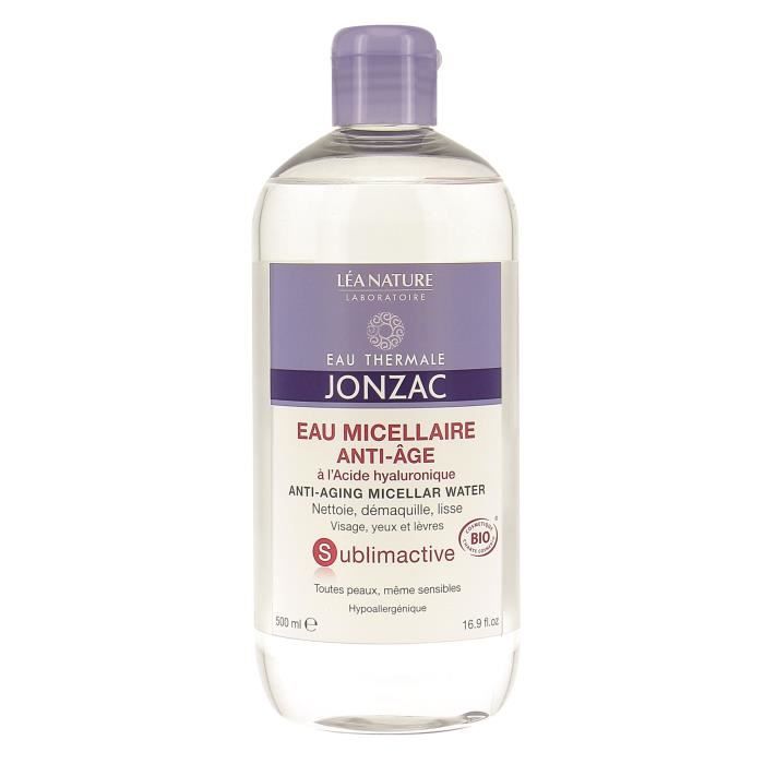 Eau Thermale Jonzac Eau Micellaire Anti âge Sublimactive à Lacide Hyaluronique Visage Yeux Et Lèvres 500 Ml